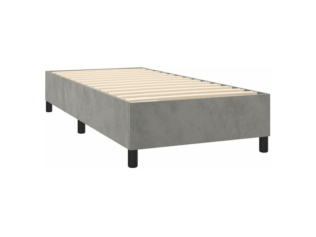 Sommier à décohaute de lit et matelas et LED Gris clair 90x200 RXST41677