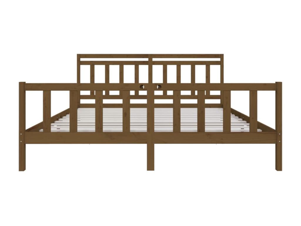 Cadre de lit Marron miel Bois massif 200x200 cm FKWO53563