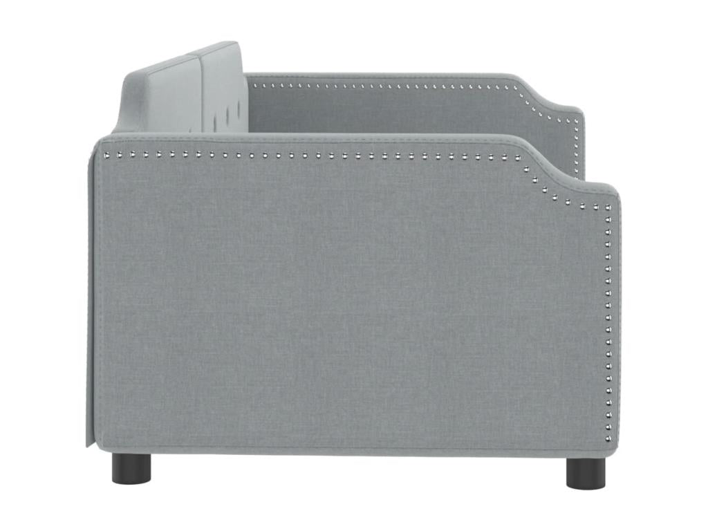 Lit de repos gris clair 80x200 cm tissu EIJQ97760