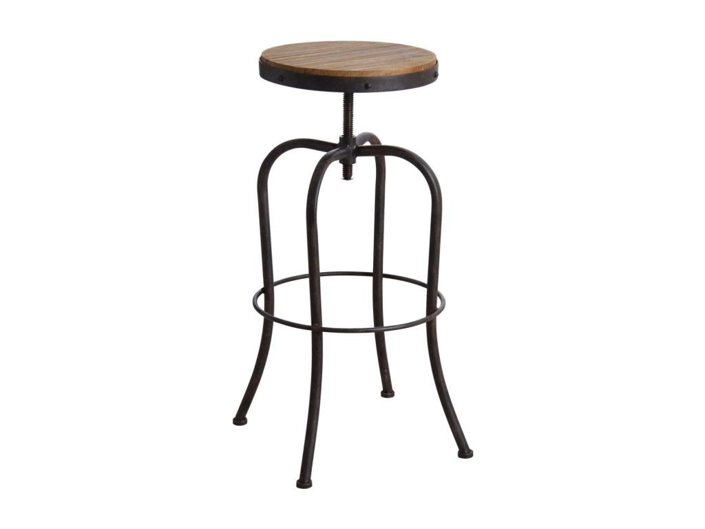 Tabouret haut pivotant en métal et bois WDBD66855