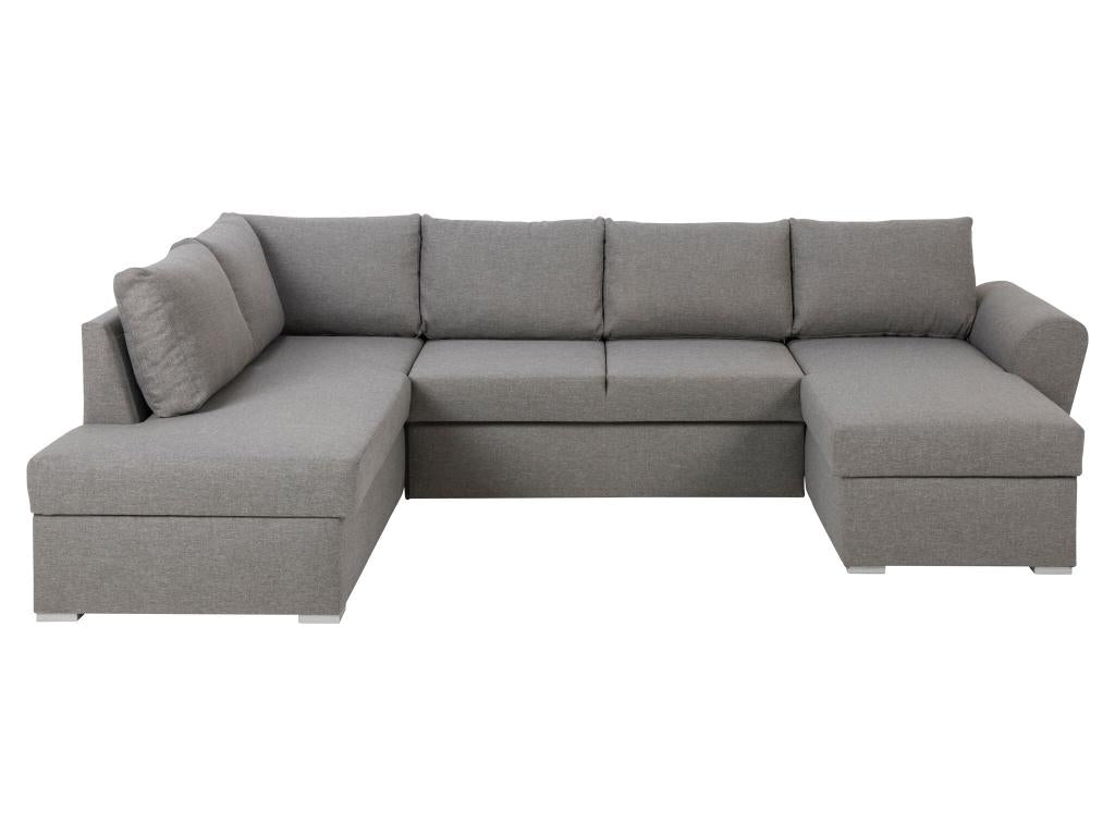 Chezlova Canapé-lit chaise longue côté droit gris clair. KIEG34677