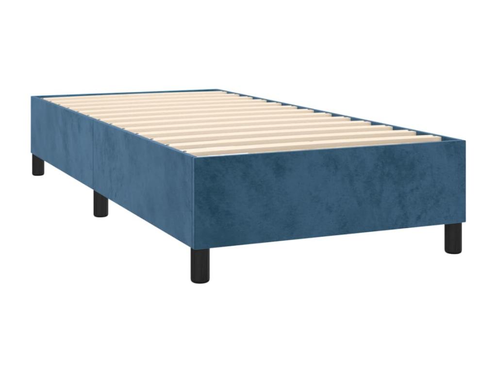 Lit à sommier tapissier avec matelas Bleu foncé 90x190 cm NMLT84679