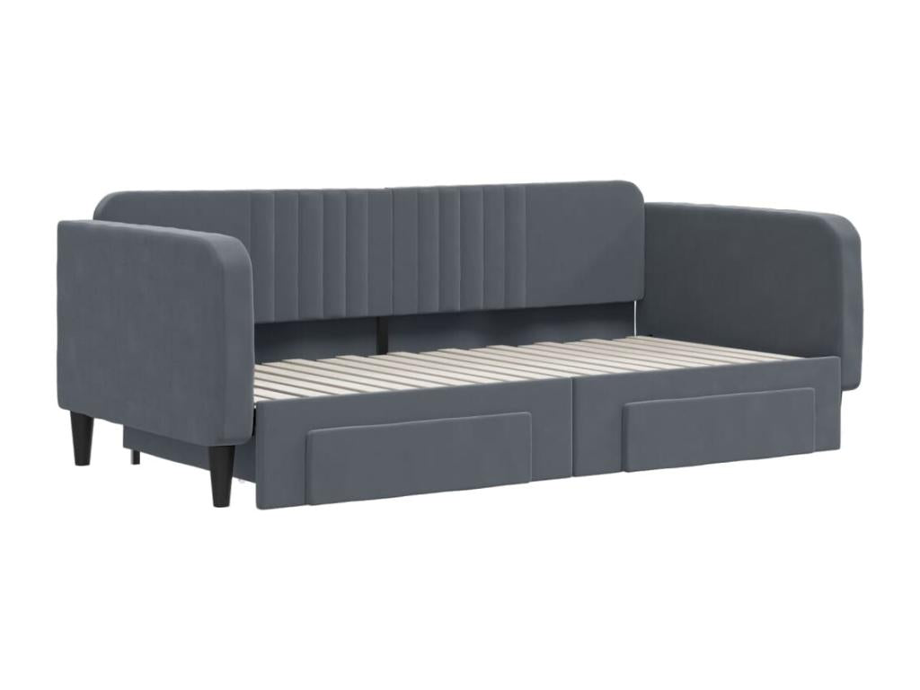 Lit de jour avec gigogne et tiroirs sans matelas 90x190 cm BRZG81174