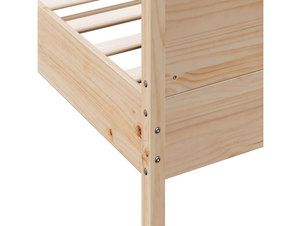 Cadre de lit sans matelas 90x200 cm bois de pin massif ELWW53586