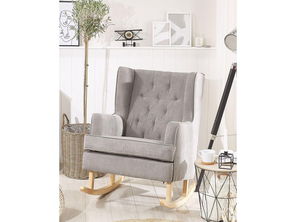 Fauteuil à bascule Chezlova Tissu Gris clair NOOV02306