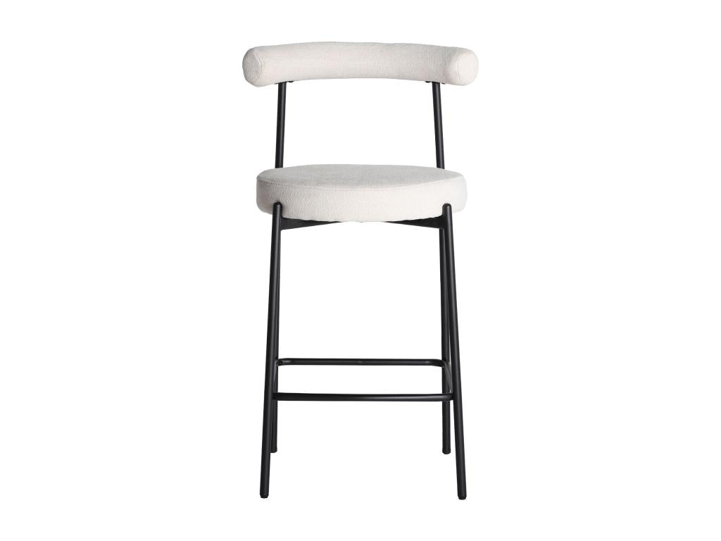 Tabouret en polyester blanc cassé 54x53x95 cm - lot de 2 PSDG69152