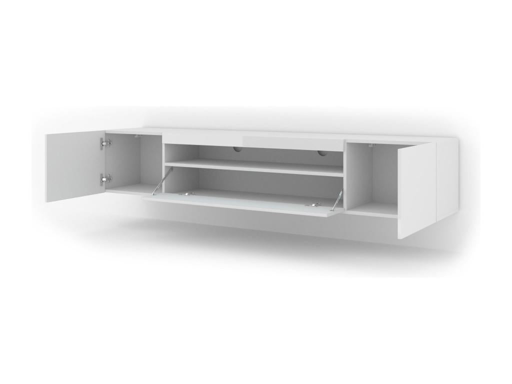 Meuble Tv AURA RTV200 3D 200x37x42 Blanc SRZF10919