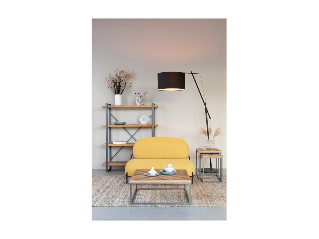 Chezlova - Petit canapé en tissu polyester jaune WHJF92089