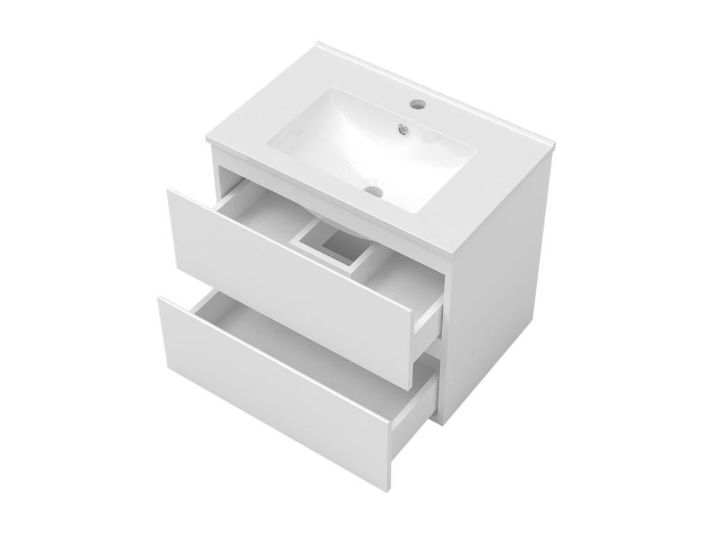Ensemble meubles Salle de Bain 80cm avec colonne et miroir lumineux 3 couleurs blanc UCDN71328