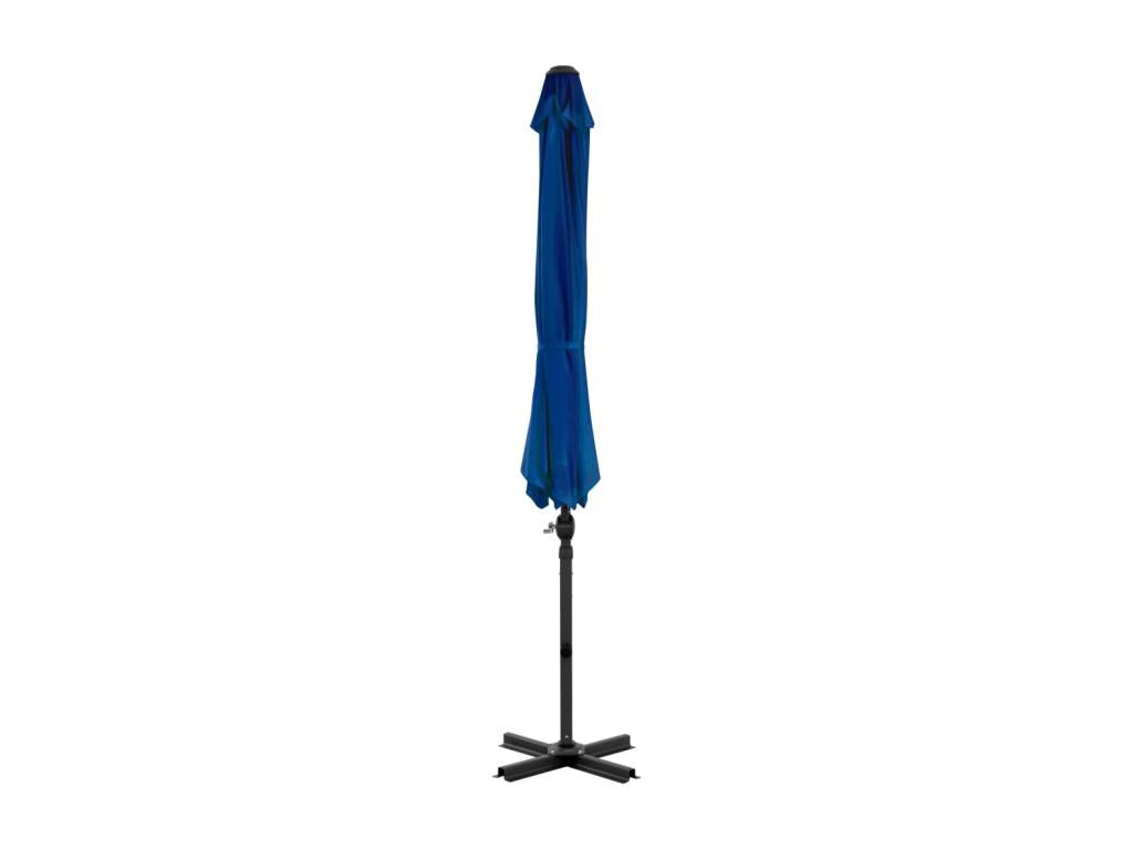 Parasol déporté avec mât aluminium bleu 02 0008491 QZFC98070