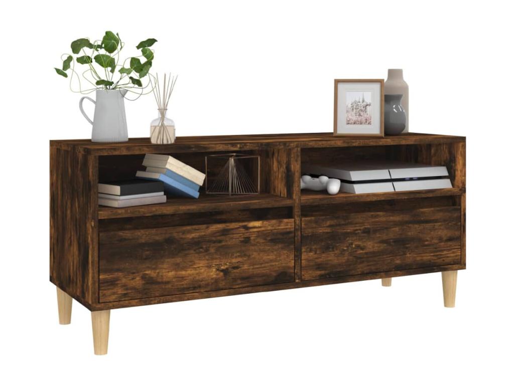 Meuble TV chêne fumé 100x34,5x44,5 cm bois d'ingénierie PEPC77419