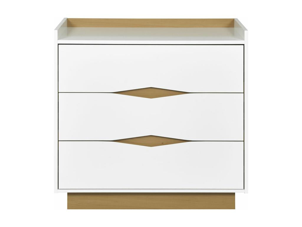 Commode panneaux de fibres blanc et bois Chezlova BSUQ90620