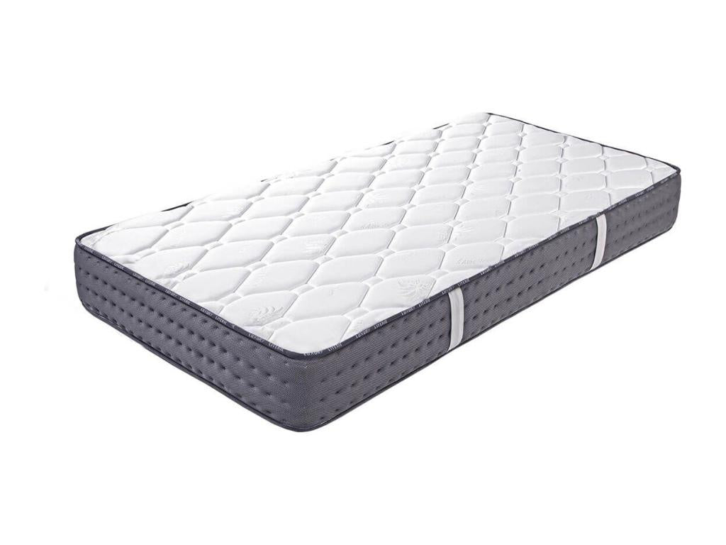 Chezlova - Pack Matelas Sommier Tapissier Gris 90x190 cm 1 Oreiller 1 Couette PZGS83159