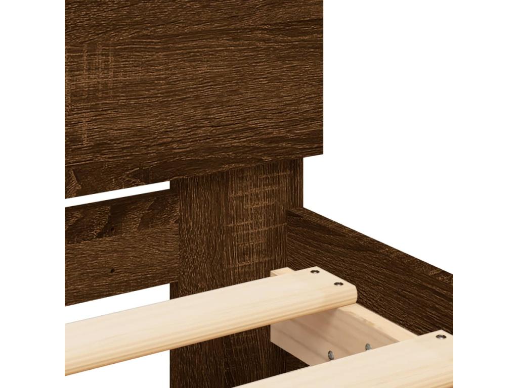 Cadre de lit avec tête de lit chêne marron 200x200 PZOT07527