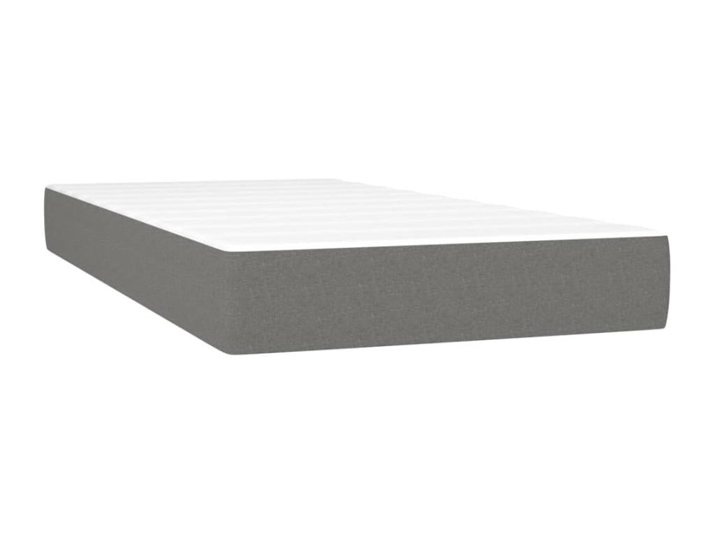 Lit à sommier tapissier avec matelas Gris foncé 90x200 cm Tissu IEWD55271
