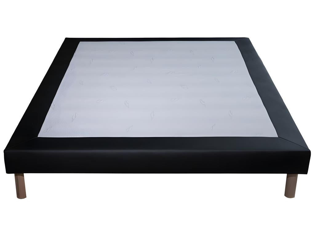 Ensemble Matelas mousse Confort 140x190cm - mousse - 2 Oreillers 50x70 et Sommier noir YDED54140