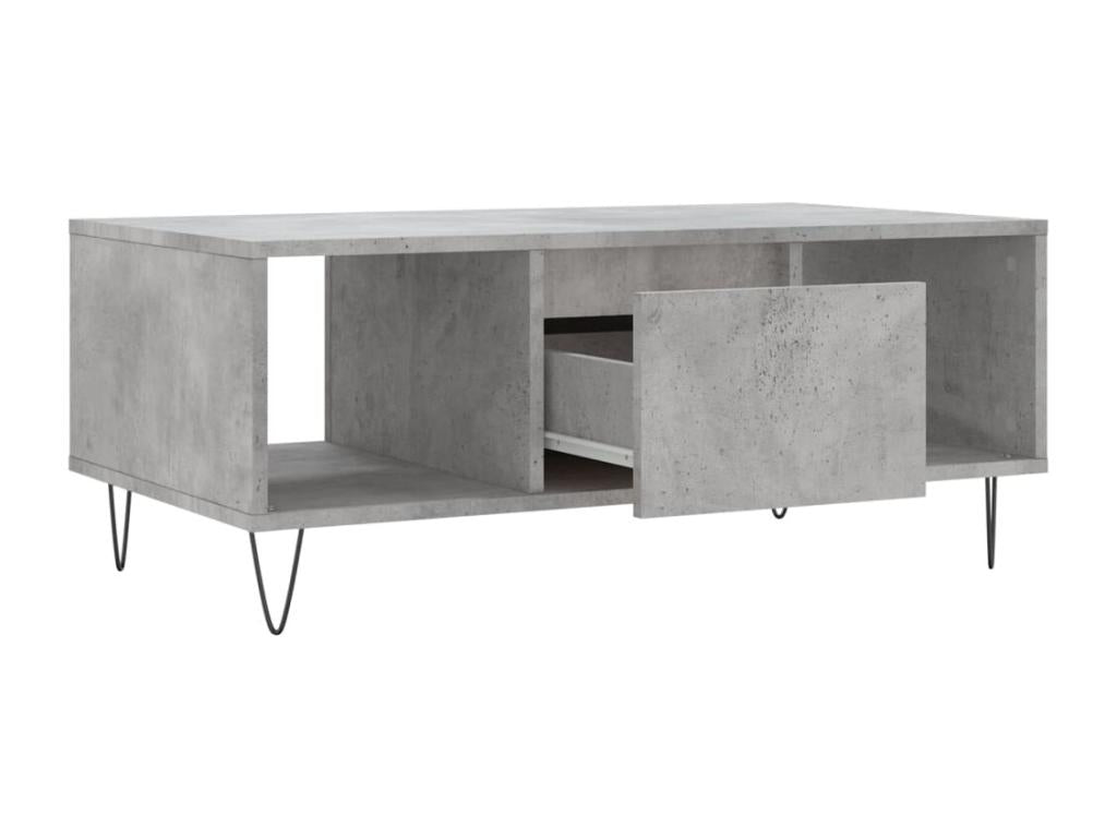 Table basse Gris béton 90x50x36.5 Bois d'ingénierie HDAK07571