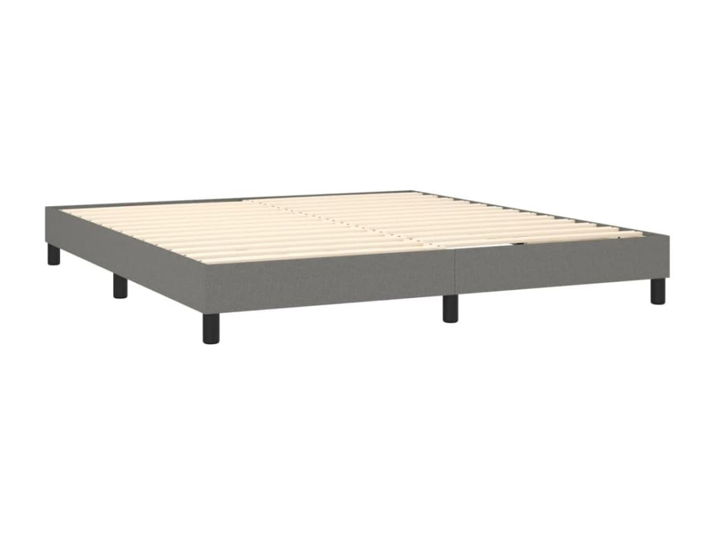 Sommier à Chezlova de lit avec matelas Gris foncé 180x200cm Tissu NNEV32187