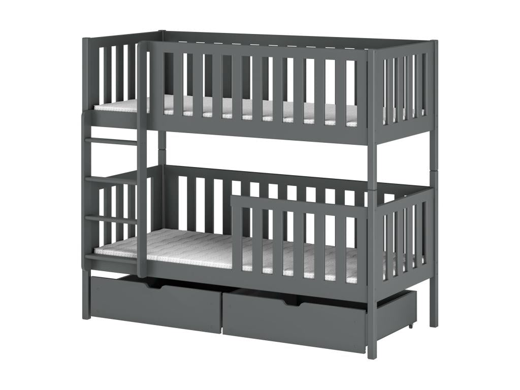 Lits superposés Chezlova BB002 80x180 cm Graphite NJRN53322