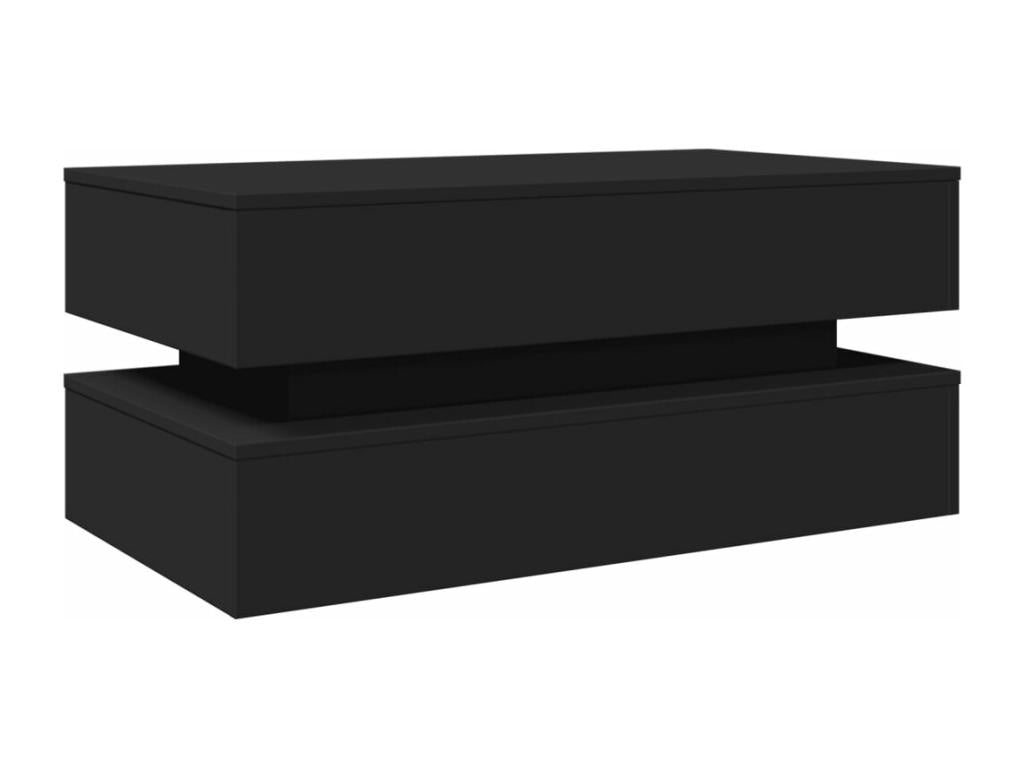 Table basse avec Chezlovaères LED noir 90x50x40 cm ZBEG39048