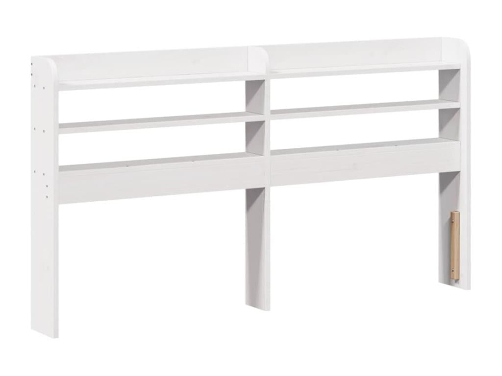 Cadre de lit et tête de lit blanc 140x190 cm bois de pin massif DWCM59267