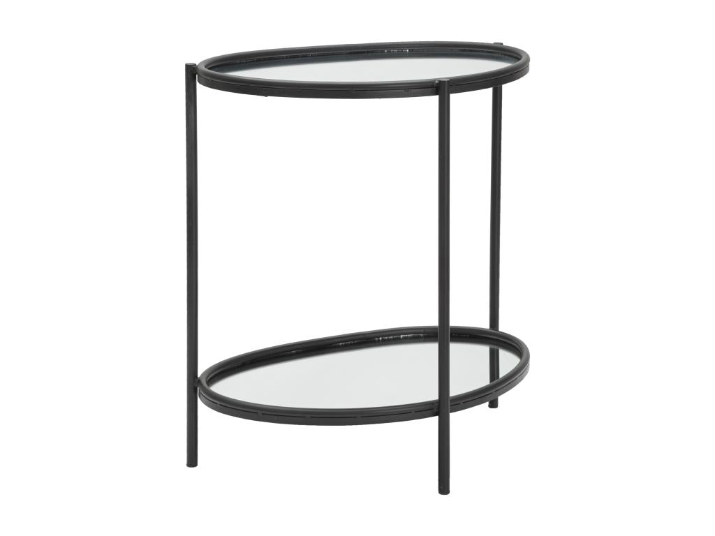 Table basse en métal noir avec plateaux en miroir 53,3x36,8x58,4 cm HMDE66558