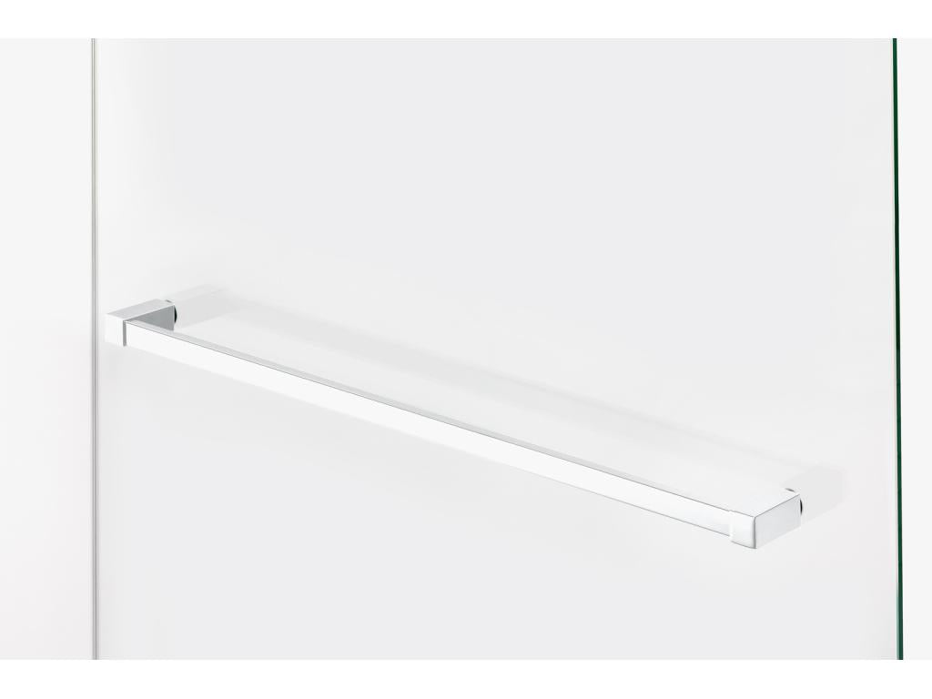 Paroi de douche à l'italienne blanche avec porte serviette 130 cm Chezlova WHITE CWJU26293