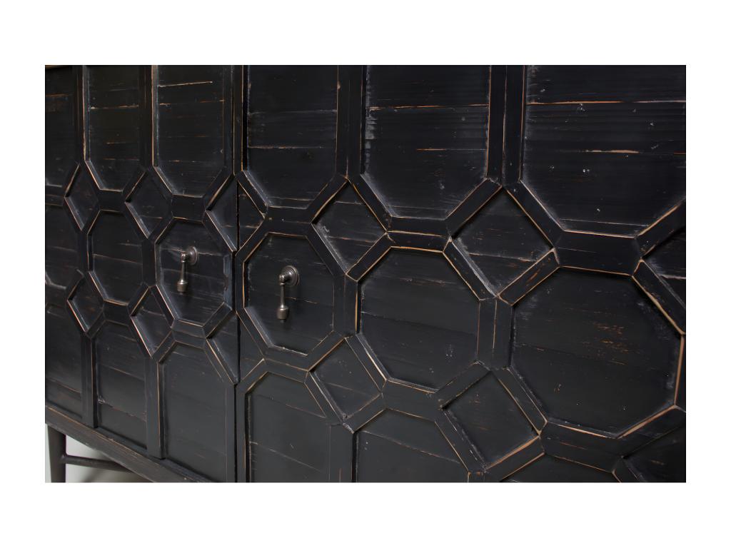 Chezlova - Meuble de rangement en bois noir IHNP55652