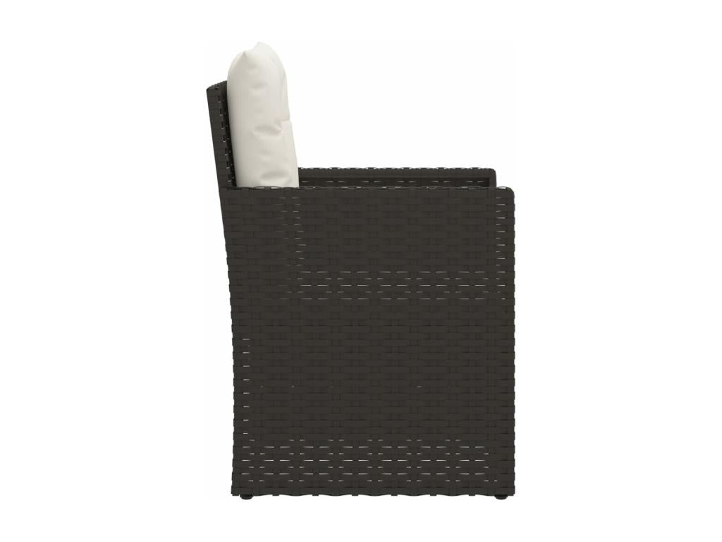 Fauteuil de jardin avec coussins Noir Résine tressée TPMX00591