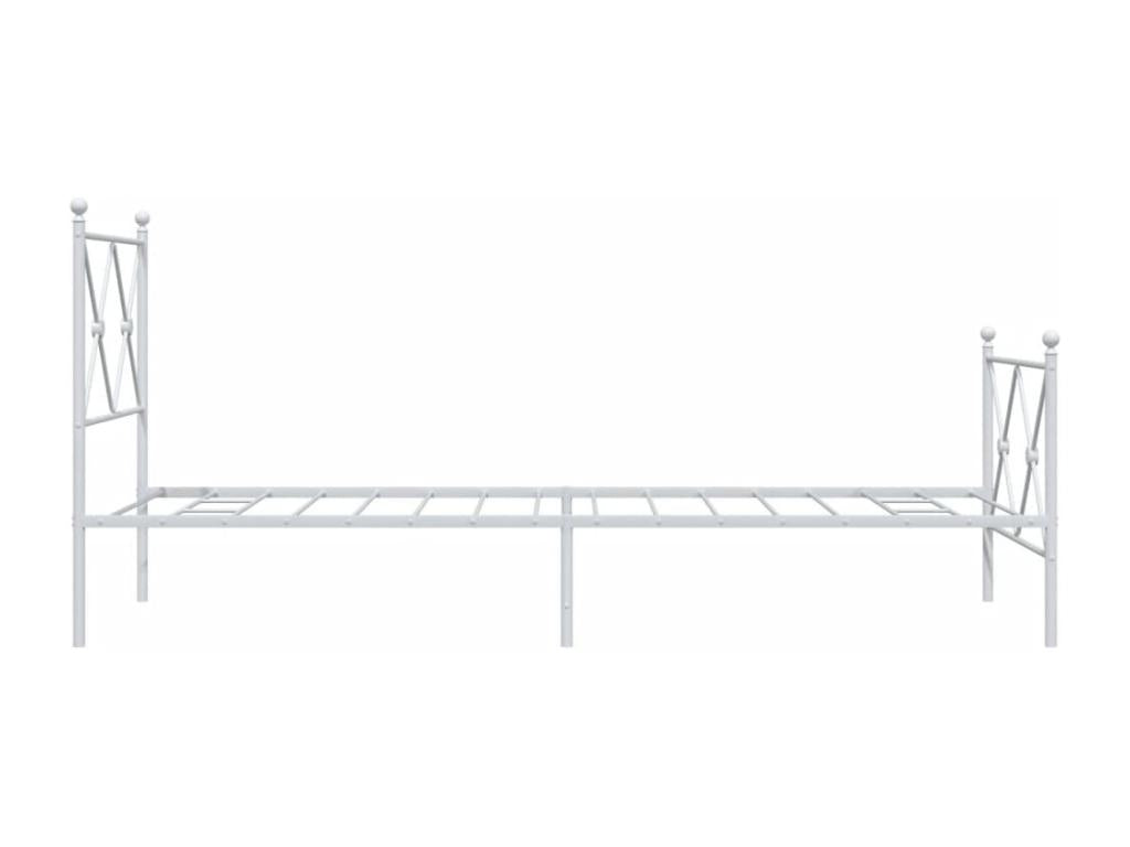 Cadre de lit métal sans matelas avec pied de lit blanc 80x200cm EYUT90929