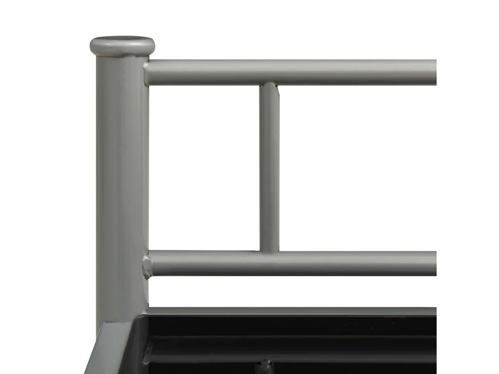 Table de chevet Gris et noir 45x34,5x60,5 Métal et verre EOFP77619