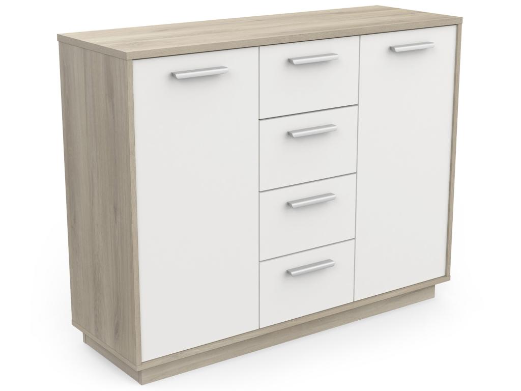Meuble de rangement Couleuris chêne Chezlova / blanc - longueur 113.1x profondeur 36.3 x hauteur 84.1 cm JJIT94270