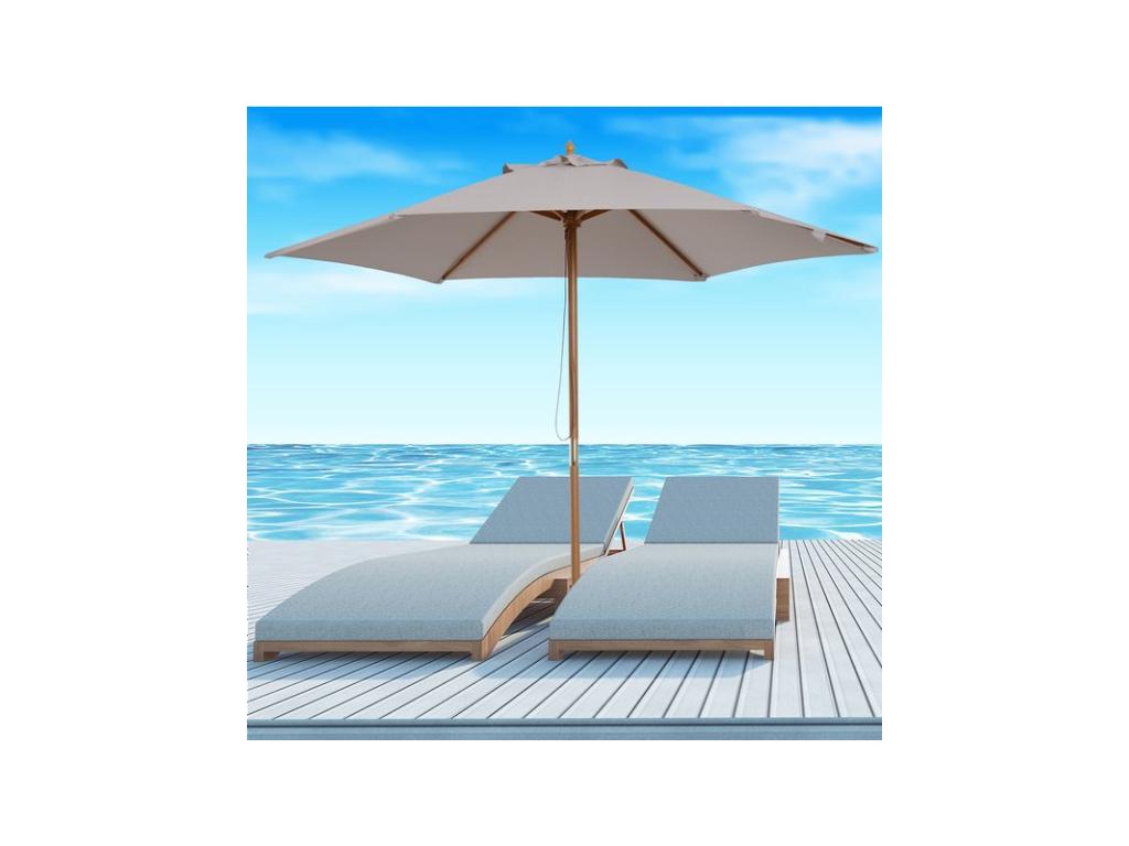 Grand parasol en bois de Chezlova PACIFIQUE gris TGMV32488