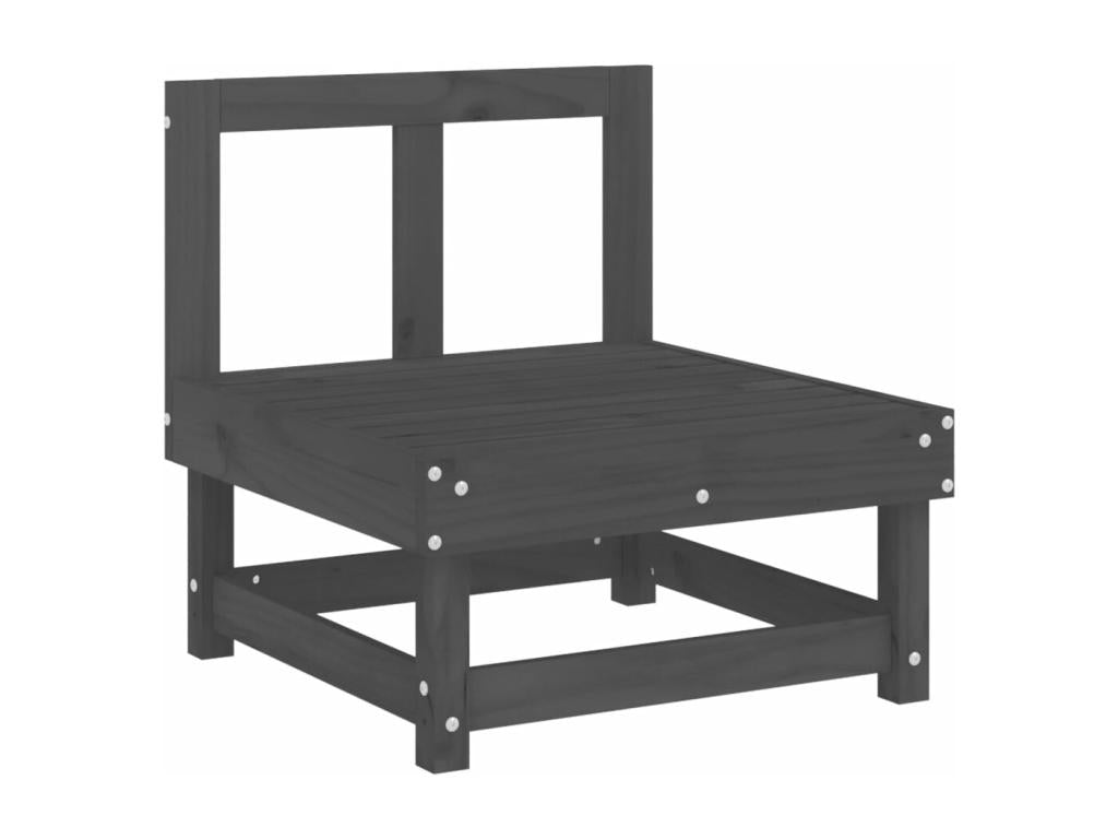 Salon de jardin 7 pièces Gris Bois de pin massif TQNP47077