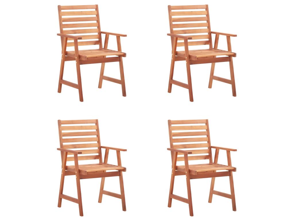 Chaises à manger d'extérieur lot de 4 et coussins Chezlova massif KJDX23113