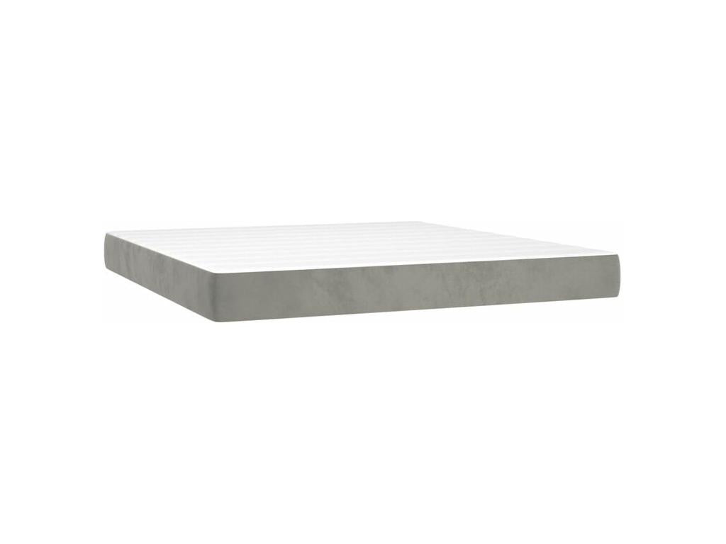 Sommier à Décohaute de lit et matelas Gris clair 160x200 Velours AOXB80951