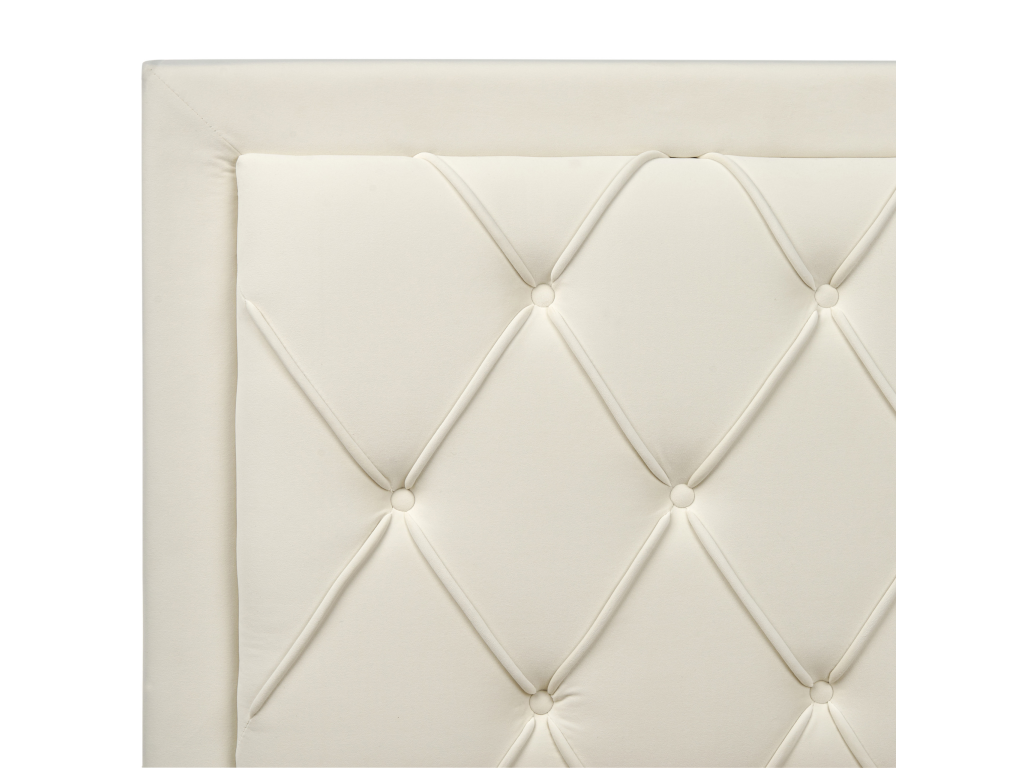 Lit avec tiroirs de rangement Velours Chezlova 180x200 cm Crème PJAU62456
