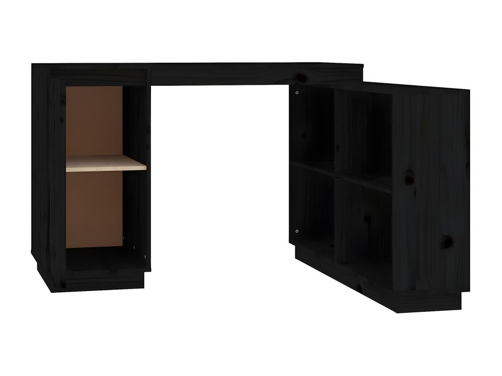 Bureau Noir 110x50x75 cm Bois massif de pin DVFG23918