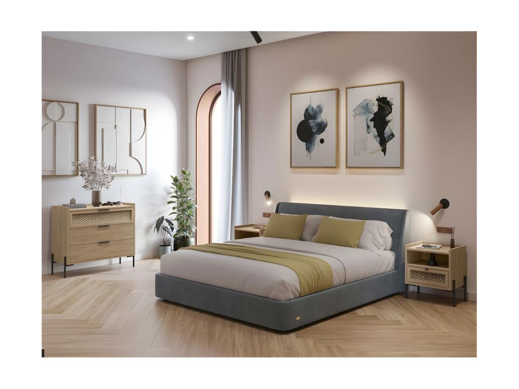 Commode 3 tiroirs et pieds en métal Decohaute - L90 cm WLSY29255