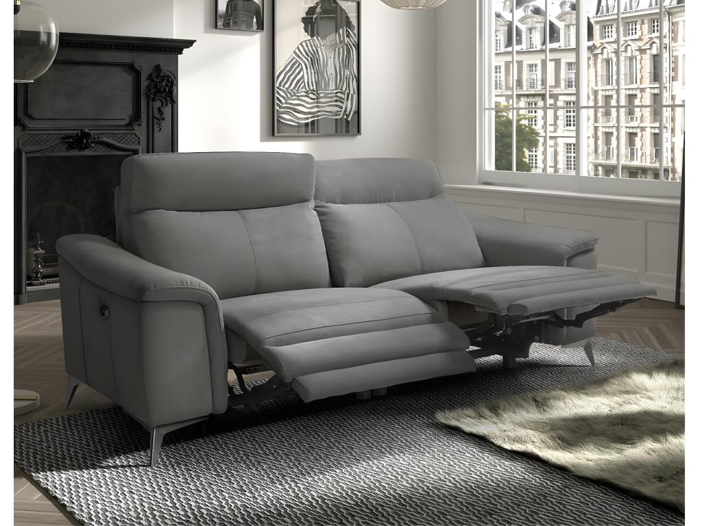 Canapé de relaxation électrique microfibre Chezlova-Couleur Beige clair-3 places Chezlova électrique SFTT21583