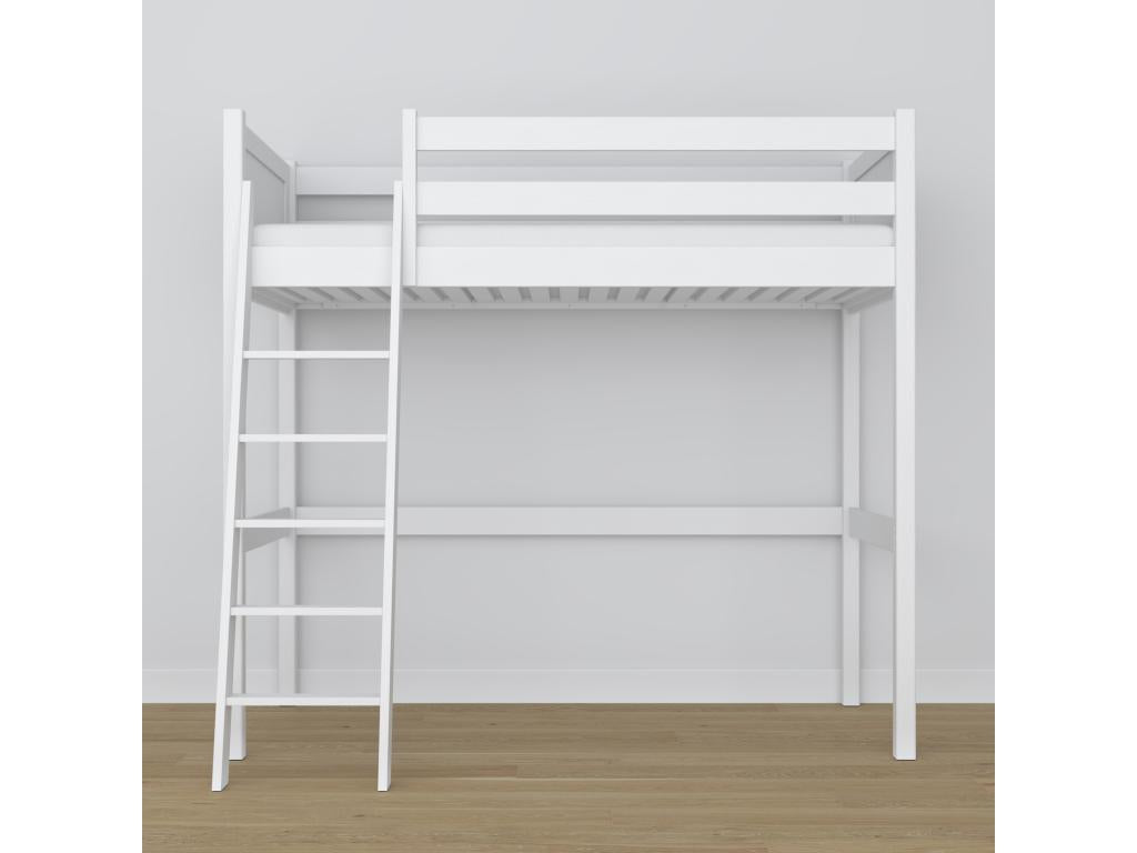 Lit mezzanine en bois N04 Blanc 100x180 IRLV67446
