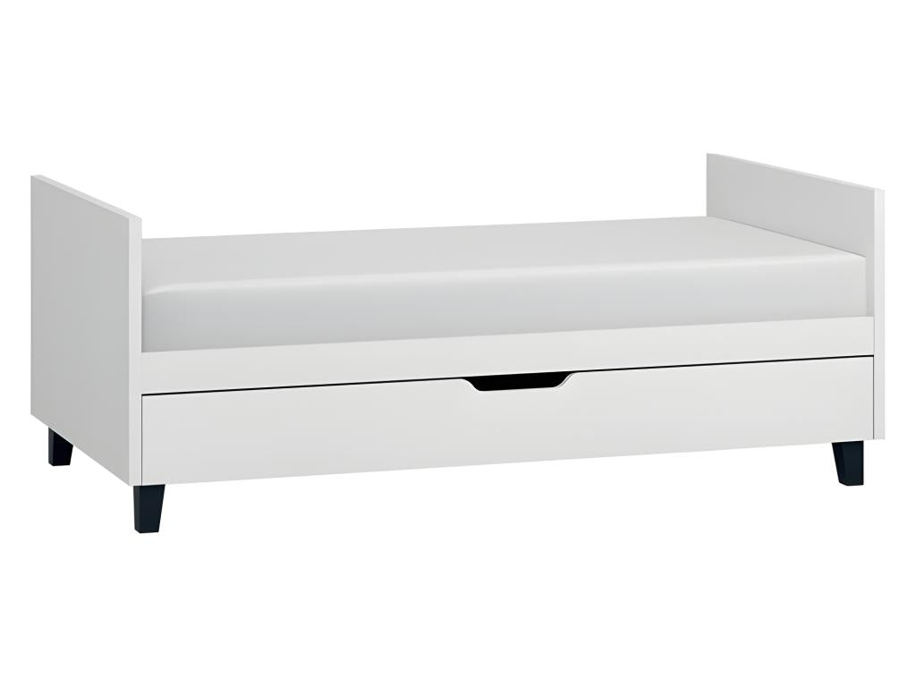 Chambre complète lit bébé évolutif - commode à langer - armoire Simple Blanc TKLK58295