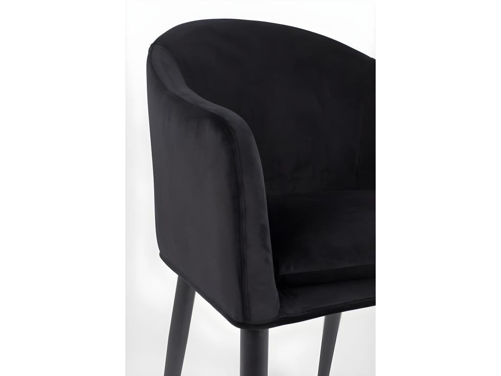 Chezlova - Fauteuil de table design en velours Couleur - Noir REKI38872