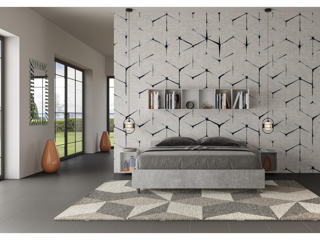 Lit sans sommier 160x200 gris béton Chezlova RWUV21472