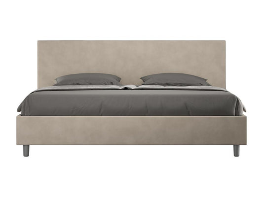 Lit adulte moderne microfibre Chezlova-Couleur Beige-180x200-Option Avec coffre QJCG12881