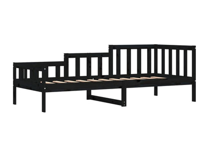 Lit de jour Noir 80x200 Bois de pin massif TNJA48268
