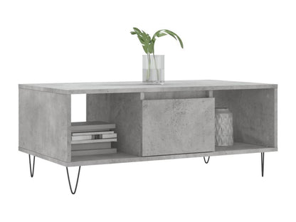 Table basse Gris béton 90x50x36.5 Bois d'ingénierie HDAK07571