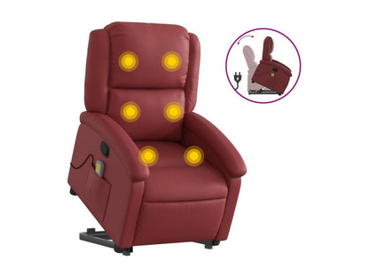 Fauteuil inclinable de massage Rouge bordeaux Similicuir TQKU36828