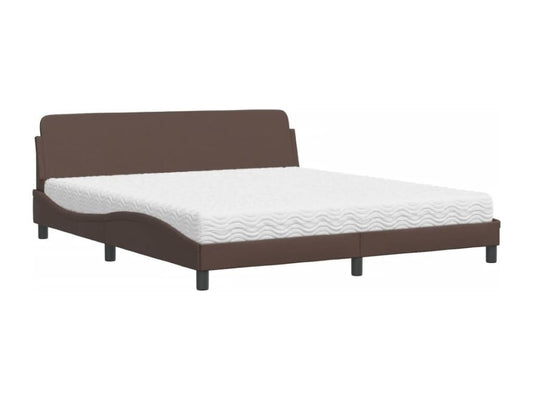 Lit avec matelas marron 180x200 cm similicuir EKXS40014