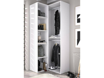 Grande Garde-robe Dhom Meubles de chambre Penderie de plain-pied Placard à vêtements 85x85 h205 cm Blanc et Chêne clair XXLT95324